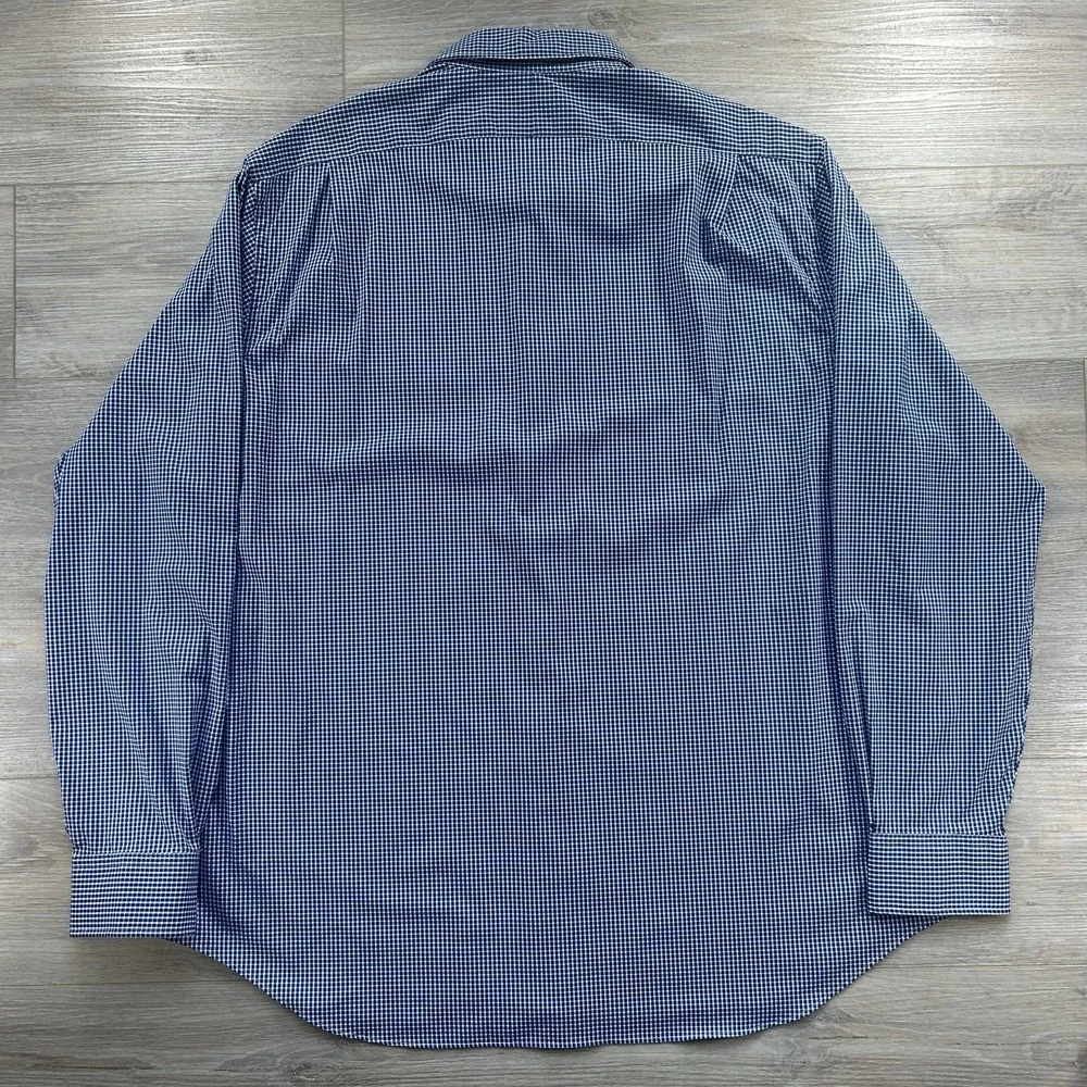 Polo Ralph Lauren XXL Navy Gingham Check Performance Long Sleeve Button Down